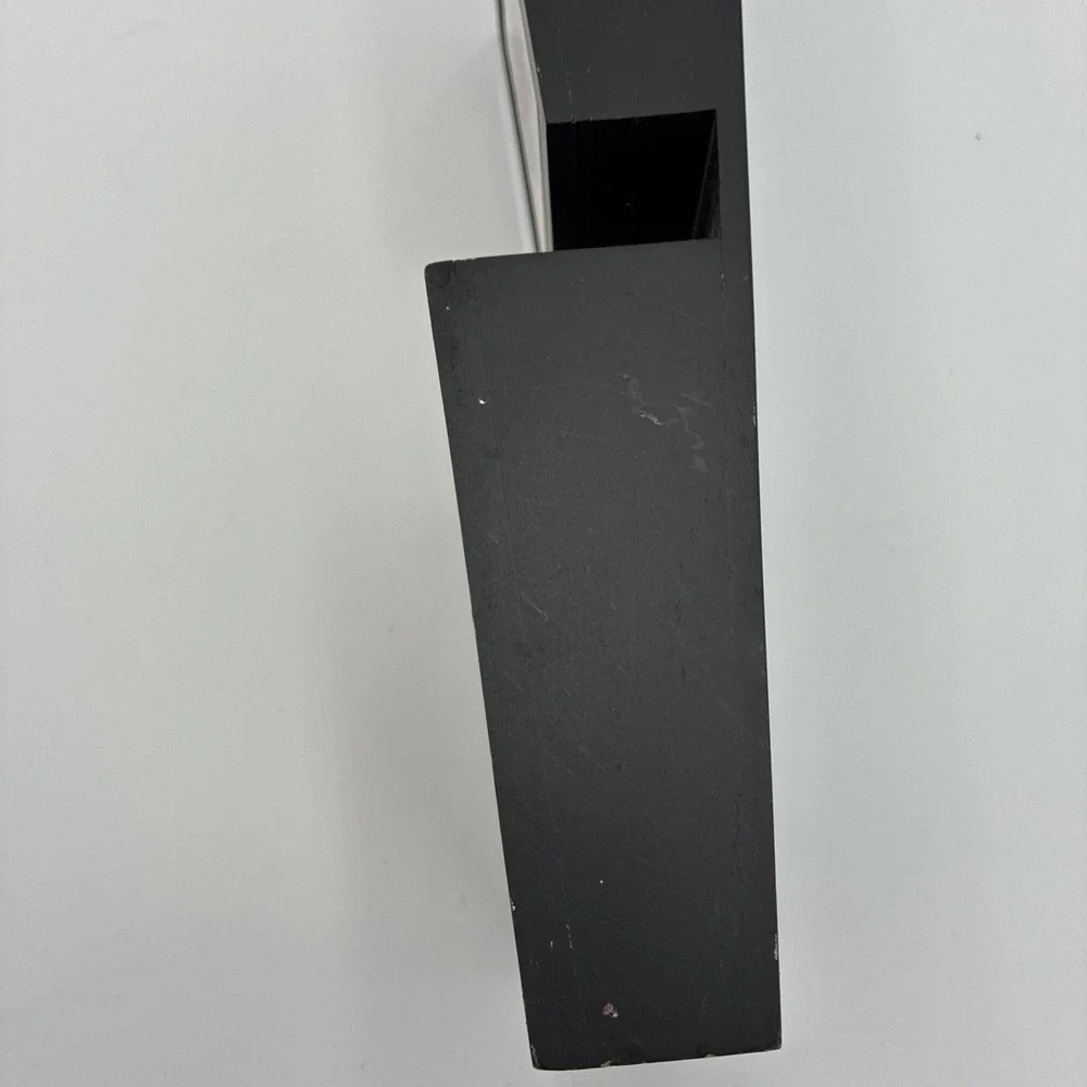 Vintage Wooden Wall Mail Organizer Letter Holder Black with Fruit Ceramic Tiles